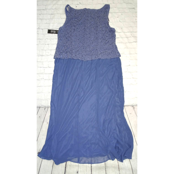 Alex Evenings Dress, Periwinkle, 18, Missing Scarf - Picture 3 of 6